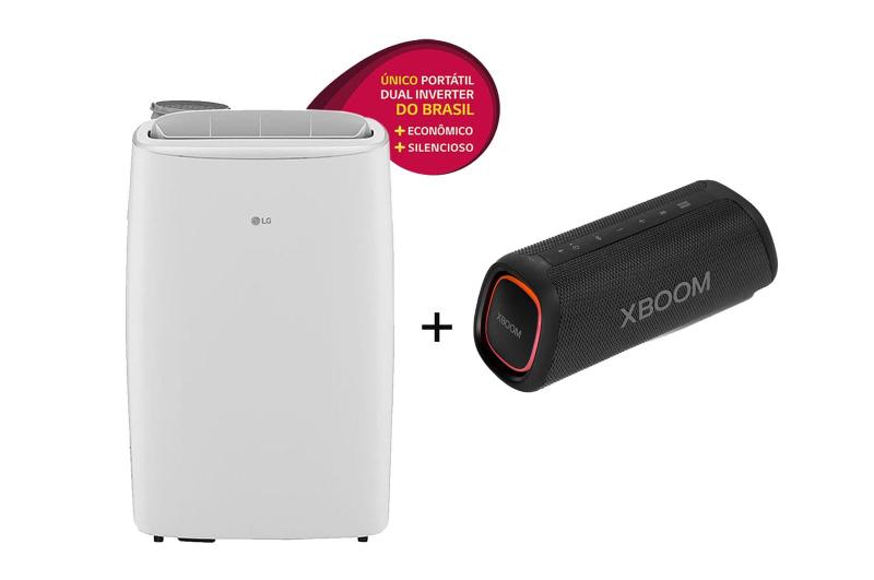 Imagem de Combo Ar Condicionado Portátil LG DUAL InverterVoice 14.000 Frio - 127v + Caixa de Som XBOOM XG5S