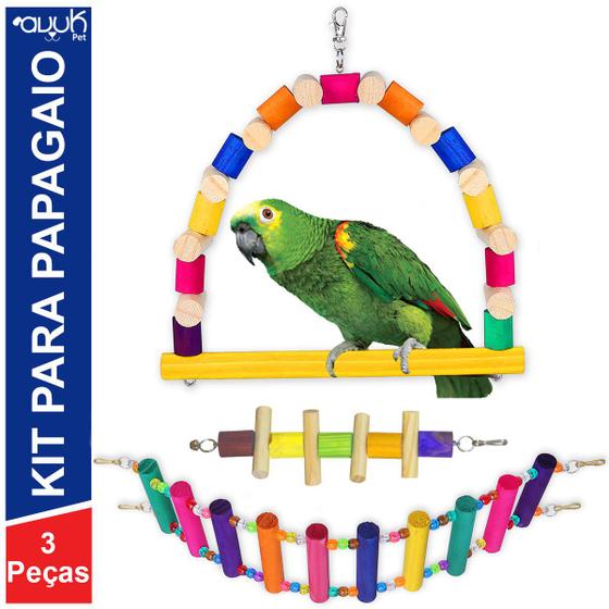 Imagem de Combo Balanço E Brinquedos Para Papagaio