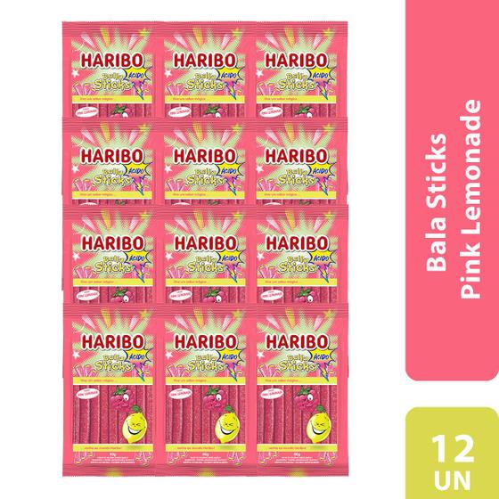 Combo Balla Sticks Pink Lemonade Haribo 80g 12 Unidades Balas Magazine Luiza 9953