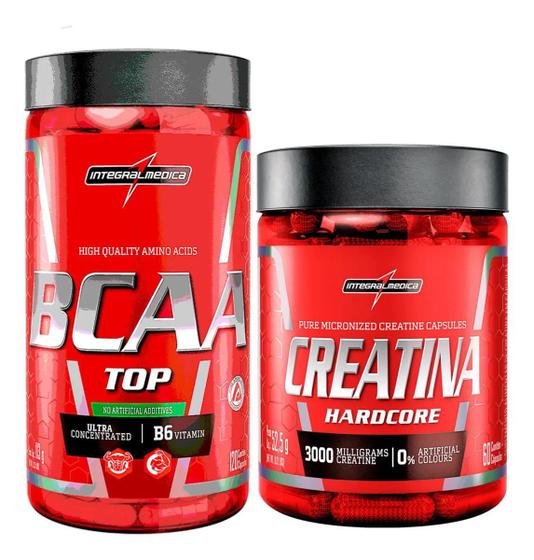 Imagem de Combo Bcaa Top 120 Cáps + Creatina 60 Caps Integral Medica 