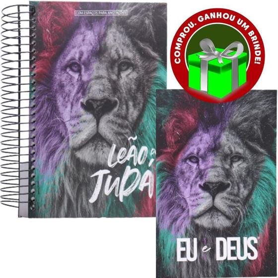 Imagem de Combo Bíblia Sagrada Anote a Palavra  Capa Dura  Leão de Judá  + Devocional Eu e Deus  Leão de Judá Livro de Oração Cristã Evangélica Gospel Índi