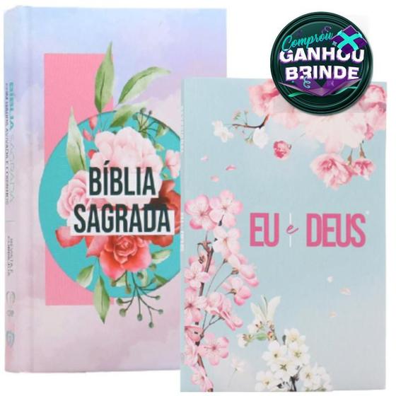 Imagem de Combo Bíblia Sagrada + Harpa Avivada Capa Dura + Devocional Eu e Deus Inverno Livro de Oração Cristão Evangélico Gospel - Igreja Cristã Amigo Evangélico