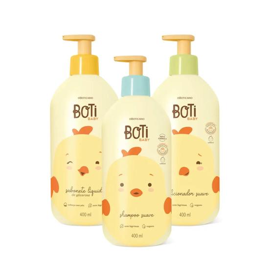 Imagem de Combo Boti Baby: Shampoo Suave 400ml + Condicionador Suave 400ml + Sabonete Líquido de Glicerina