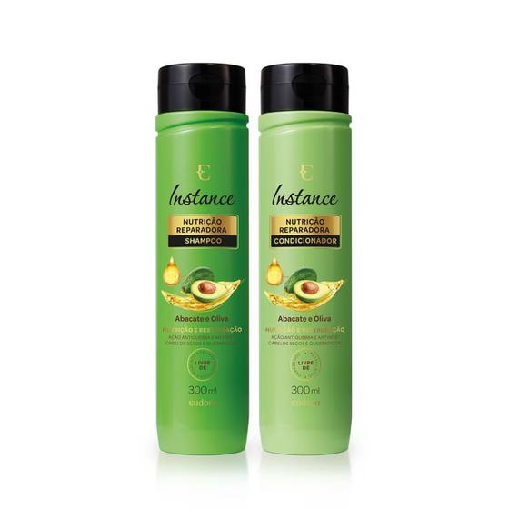 Imagem de Combo Cabelos Nutridos Instance Abacate e Oliva: Shampoo 300ml + Condicionador 300ml