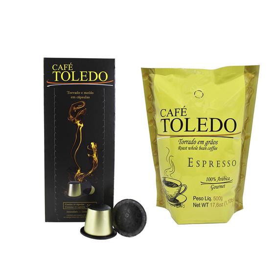 Imagem de Combo Café Toledo Torrado em Grão e Cápsula - 01 Cápsula com 10 doses + 01 Grão 500g