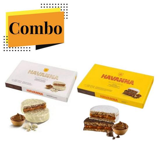 Imagem de Combo - Caixa Alfajores de Chocolate Branco + de Mistos Havanna 6 Unidades