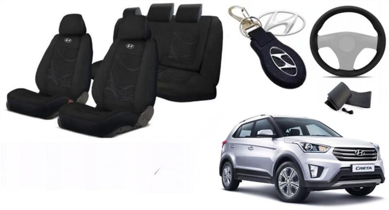 Imagem de Combo Capas Personalizado Exclusivo Creta 14-24 + Volante + Chaveiro