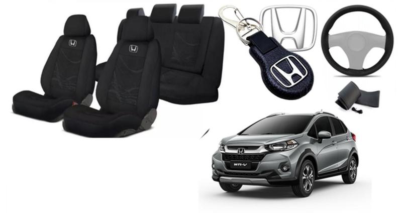 Imagem de Combo Capas Personalizado Honda WRV 15-24 + Volante + Chaveiro