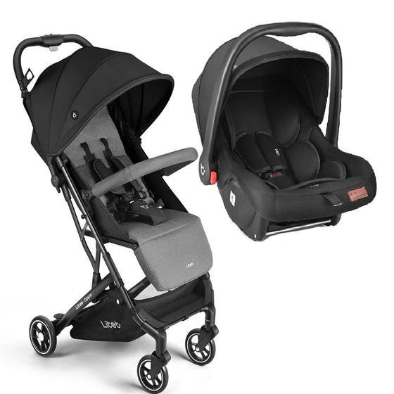Carrinho de Bebe Multikids Bebê Conforto Oppa Preto e Cinza Bb465k