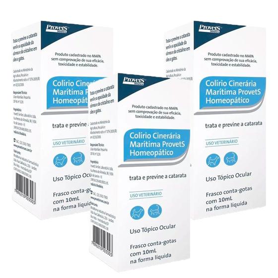 Combo Colírio Cinerária Marítima 10ml Provets - 3 Unidades Menor preço em Combo Colírio Cinerária Marítima 10ml Provets - 3 Unidades
