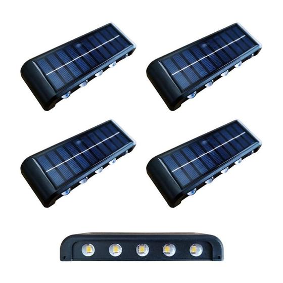 Imagem de Combo com 04 Arandela 10 Leds Solar Luminária a Prova D Água