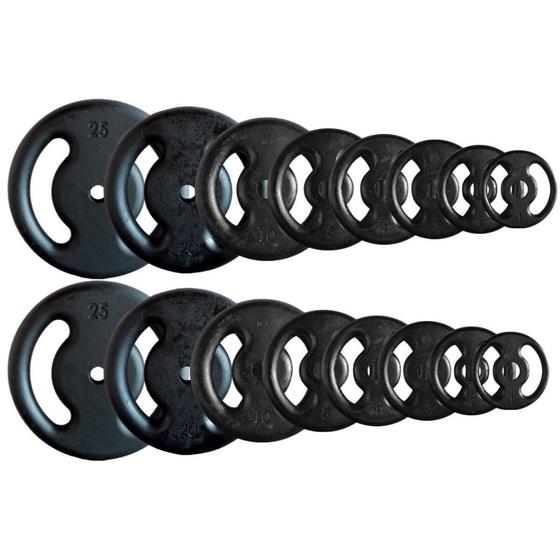 Imagem de Combo com 16 Anilhas de Ferro Fundido - 140 Kg