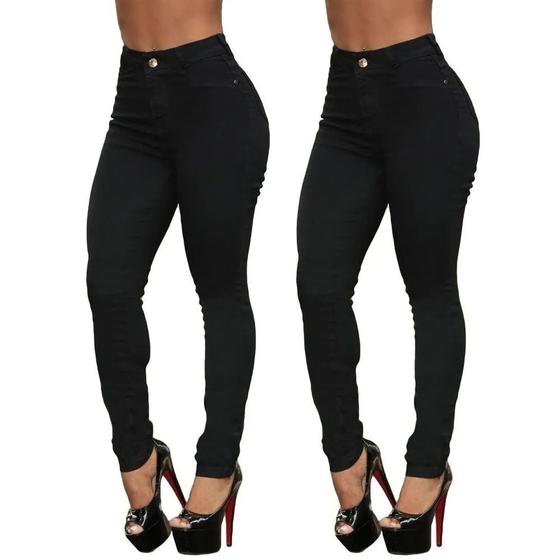 Imagem de Combo Com 2 Calças Jeans Femininas Com Elastano Hot Pants