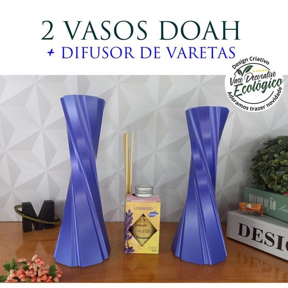 Imagem de Combo com 2 Vaso Decorativo + Difusor de Vareta - Decoração de interiores, sala, quarto, banheiros, arranjos