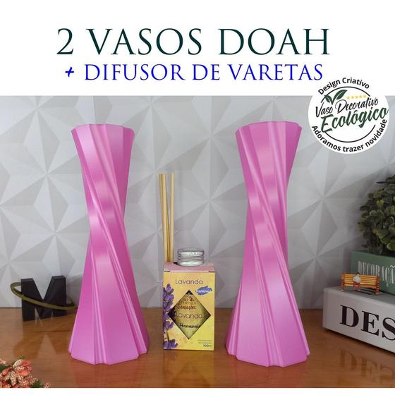 Imagem de Combo com 2 Vaso Decorativo + Difusor de Vareta - Decoração de interiores, sala, quarto, banheiros, arranjos