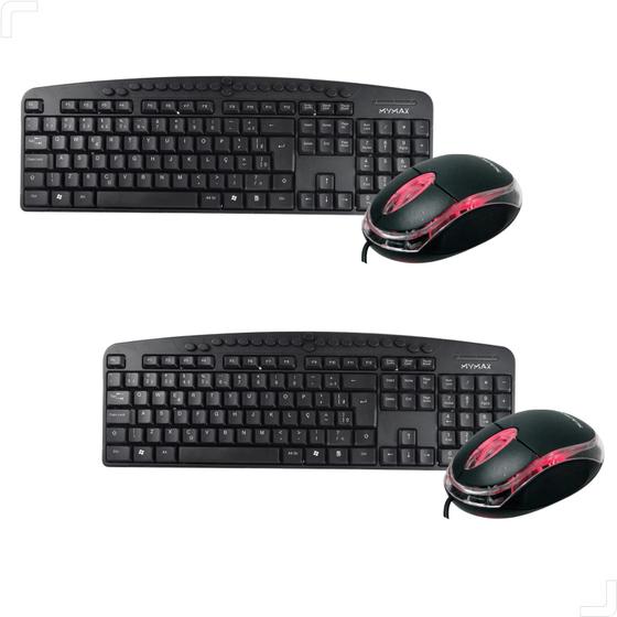 Imagem de Combo Com 2x Teclado E Mouse Usb Preto