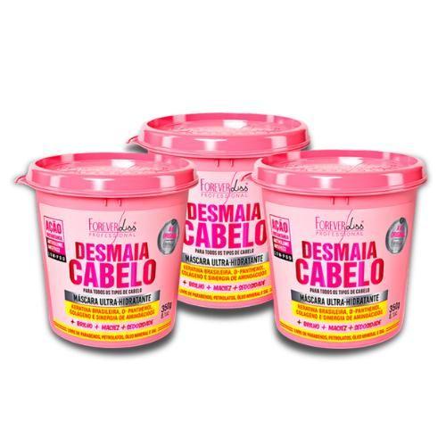 Imagem de Combo Com 3 Máscaras Desmaia Cabelo Forever Liss 350g