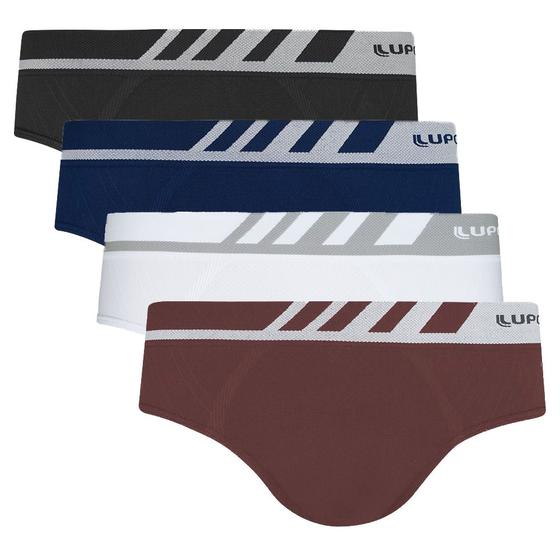 Imagem de Combo Com 4 Cuecas Slip Microfibra Sem Costura Lupo Original