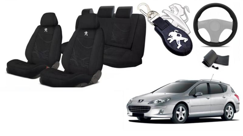 Imagem de Combo Conforto Personalizado Peugeot 407 04-11 +(Capa Volante) + Chaveiro