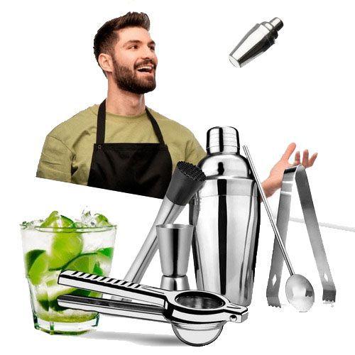 Combo Coqueteleira Inox 6 Itens Kit Bar Caipirinha Drinks Menor preço em Combo Coqueteleira Inox 6 Itens Kit Bar Caipirinha Drinks