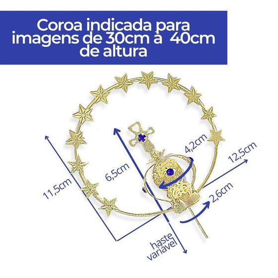 Imagem de Combo Coroa N6 Resplendor + Broche para Nossa Senhora 40cm