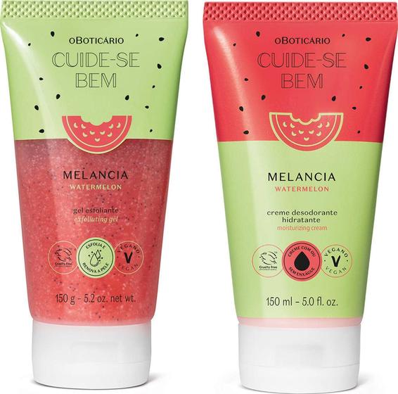 Imagem de Combo Cuide-se Bem Melancia: Gel Esfoliante Corporal 150g + Creme Hidratante Corpo 150ml - boticario