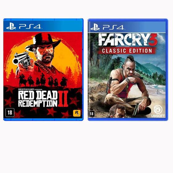 Imagem de Combo de Jogos PS4 - Red Dead Redemption 2   Far Cry 3 Classic Edition
