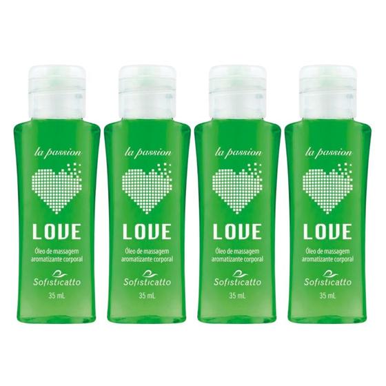 Imagem de Combo de Óleo para Massagem Love Hot Menta  (4 unidades)