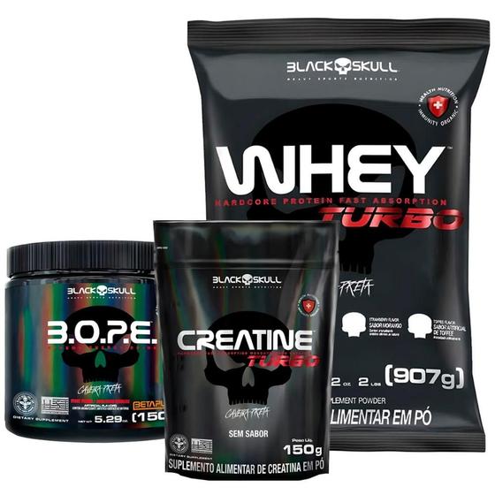 Combo de Suplementos Whey Protein Turbo 907g + Pré Treino B.O.P.E. + Creatina Turbo - Black Skull é ruim? Combo de Suplementos Whey Protein Turbo 907g + Pré Treino B.O.P.E. + Creatina Turbo - Black Skull é boa?
