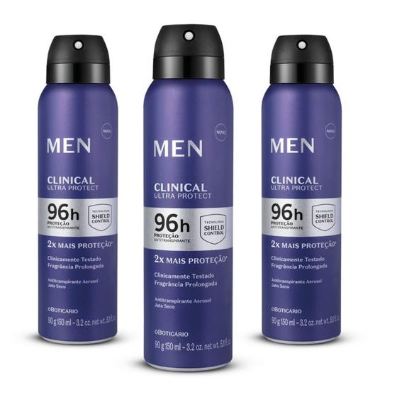 Imagem de Combo Desodorante Aerosol Men Clinical Ultra Protect (3 itens)