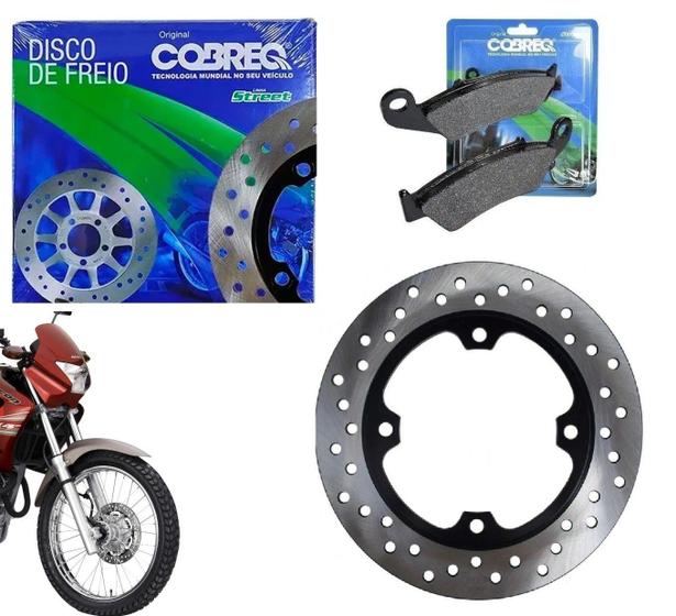 Imagem de Combo Disco Freio Cobreq Traseiro Honda Nx 400 Falcon Xre 300 Sem Abs + Pastilha Traseira Cobreq