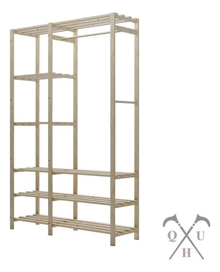 Imagem de Combo Estantes Duplas Organizadoras de Calçados Exclusivas e   Armário Pinus Organizador Multiuso Para Cozinha Moderno