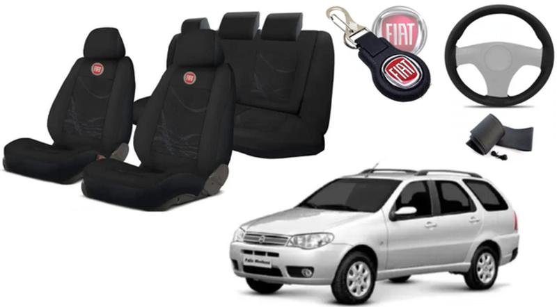 Imagem de Combo Estilo Premium Weekend 2004-2008: Capas, Volante, Chaveiro Fiat