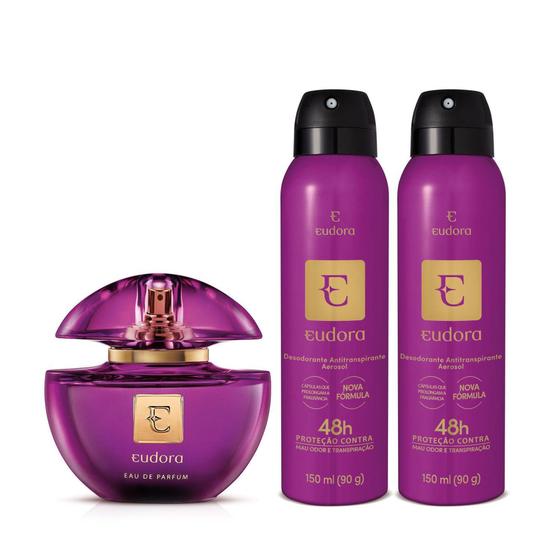 Imagem de Combo Eudora Eau De Parfum 75ml + Desodorante Antitranspirante Aerosol 2x150ml/90g