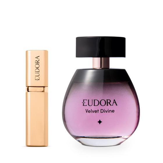 Imagem de Combo Eudora Velvet Divine Desodorante Colônia 100ml + Vaporizador Porta-Perfume