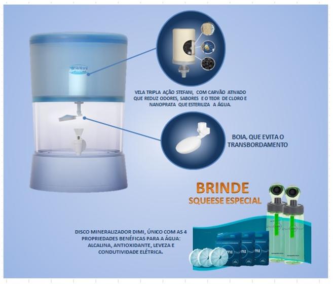 Combo filtro stéfani cristal plus + ionizador água alcalina dimi Menor preço em Combo filtro stéfani cristal plus + ionizador água alcalina dimi