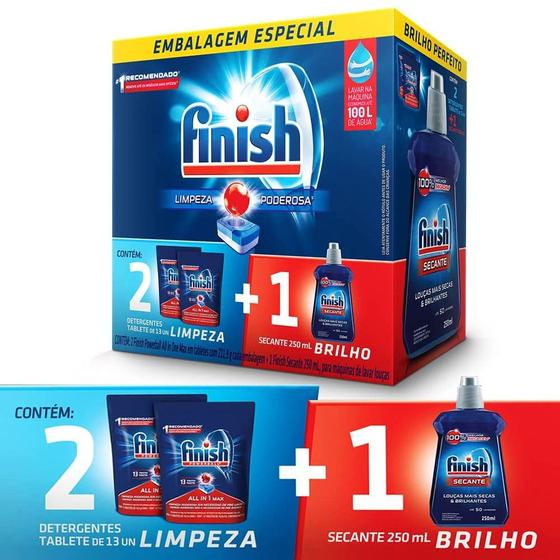 Imagem de Combo Finish Powerball 26 Tablets + 1 Secante Finish 250ml