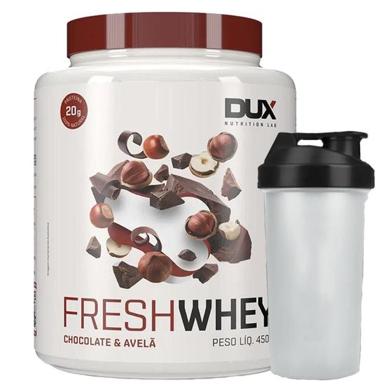 Combo Fresh Whey Conc. Isolado Hidrolisado Chocolate belga e Avela 450g + Coqueteleira Dux Nutrition Menor preço em Combo Fresh Whey Conc. Isolado Hidrolisado Chocolate belga e Avela 450g + Coqueteleira Dux Nutrition