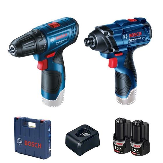 Imagem de Combo Furadeira Parafusadeira 12V BIV GDR120-LI+GSR120-LI+2BAT 2,0AH+CARR - Bosch