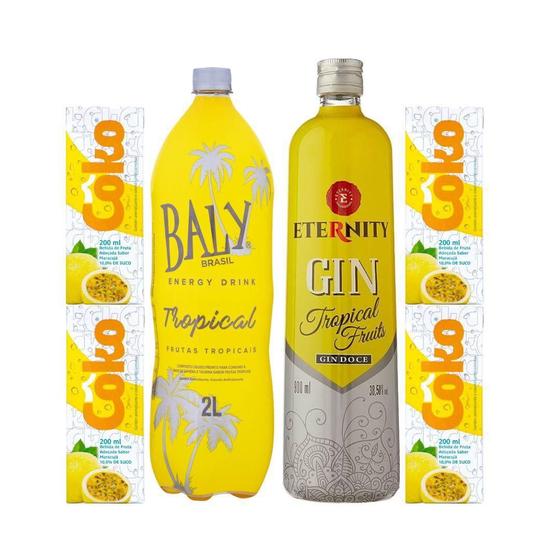 Imagem de Combo Gin Tropical 900ml + Energético Baly 2L + 4 Coko