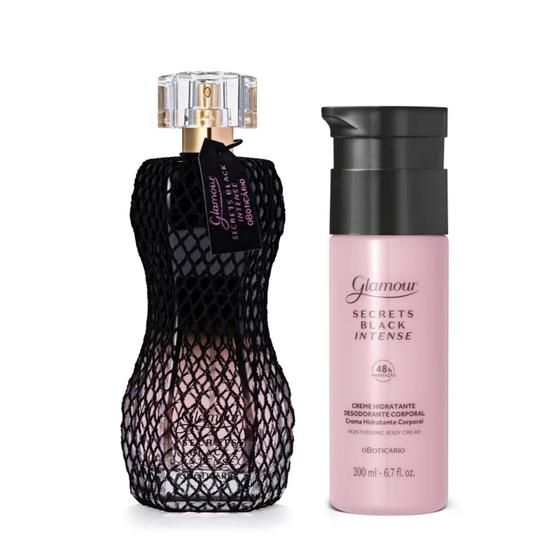 Imagem de Combo Glamour Secrets Black Intense: Desodorante Colônia 75ml + Creme Hidratante Corporal 200ml