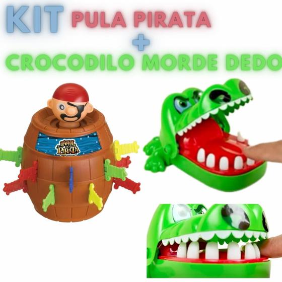 Imagem de Combo  Infantil 2 Jogos Crocodilo e Pula Pirata Brinquedo Infantil