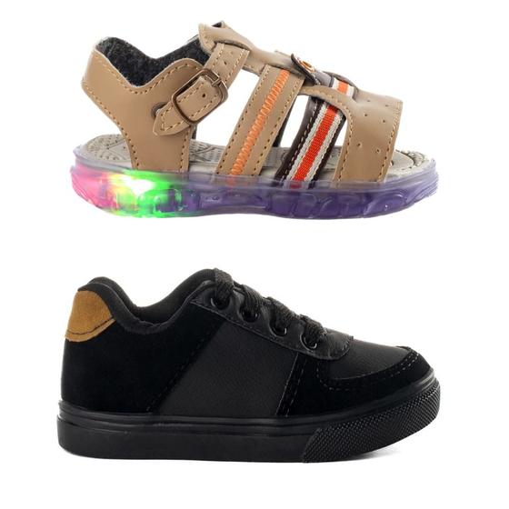 Imagem de Combo Infantil Tenis Casual + Sandalia LED Menino Funfy 2311A