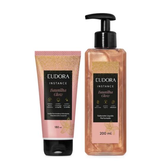 Imagem de Combo Instance Baunilha Glow: Loção Iluminadora 180ml + Sabonete Líquido 200ml Eudora