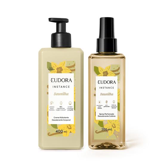 Imagem de Combo  Instance Baunilha: Spray Perfumado Desodorante Colônia 200ml + Creme Hidratante Desodorante Corporal 400ml