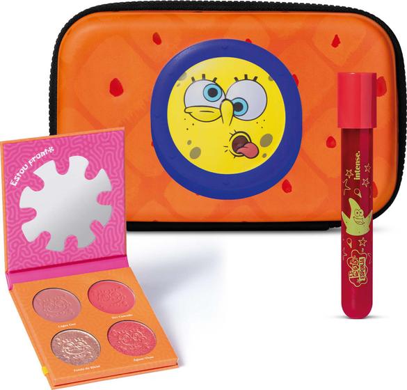 Imagem de Combo Intense Bob Esponja: Lip Tint Coral Patrick Estrela + Palette Multifuncional 10g + Nécessarie