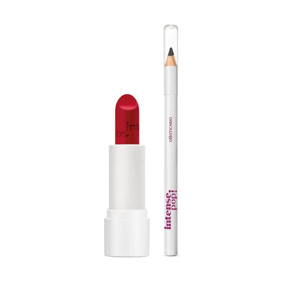 Imagem de Combo Intense Pop: Batom Vermelho 3,6g + Lápis Para Olhos Preto 1,1g