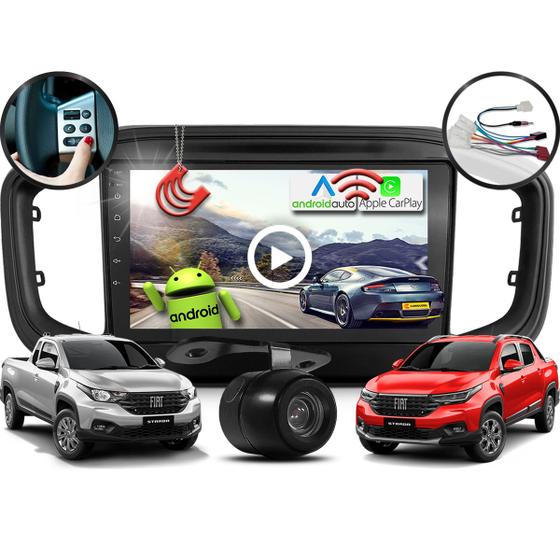 Imagem de Combo Kit Central Multimidia Android MP5 9" + Camera ré + Chicotes + Interface + Moldura Nova Strada