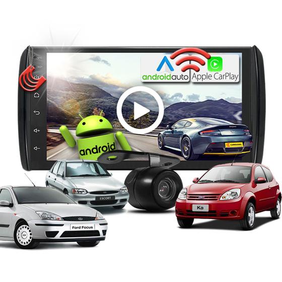 Imagem de Combo Kit Central Multimidia MP5 Android + Camera de ré + Moldura Ford Ka Focus Escort
