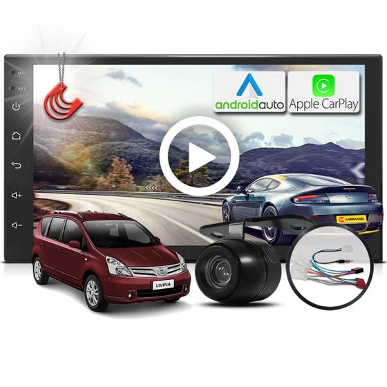 Imagem de Combo Kit Central Multimidia MP5 + Camera de ré + Chicote Livina 2010 Até 2014 AndroidAuto CarPlay